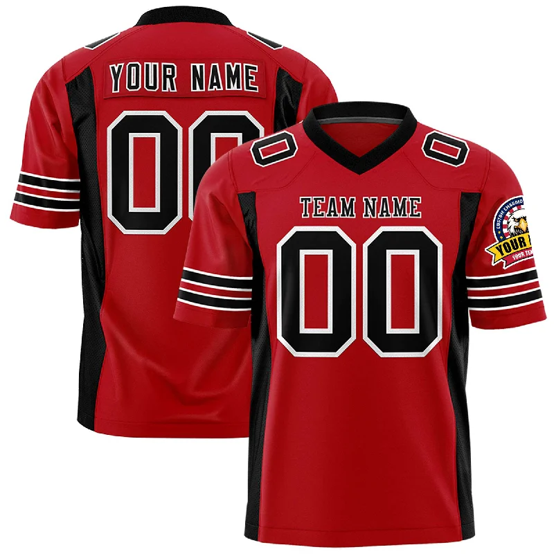 Custom Red Black Personalized Insert Color Design Authentic Football Jersey Practical Men's Quick Custom Red Black Personalized Insert Color Design Authentic Football Jersey Practical Men's Quick
