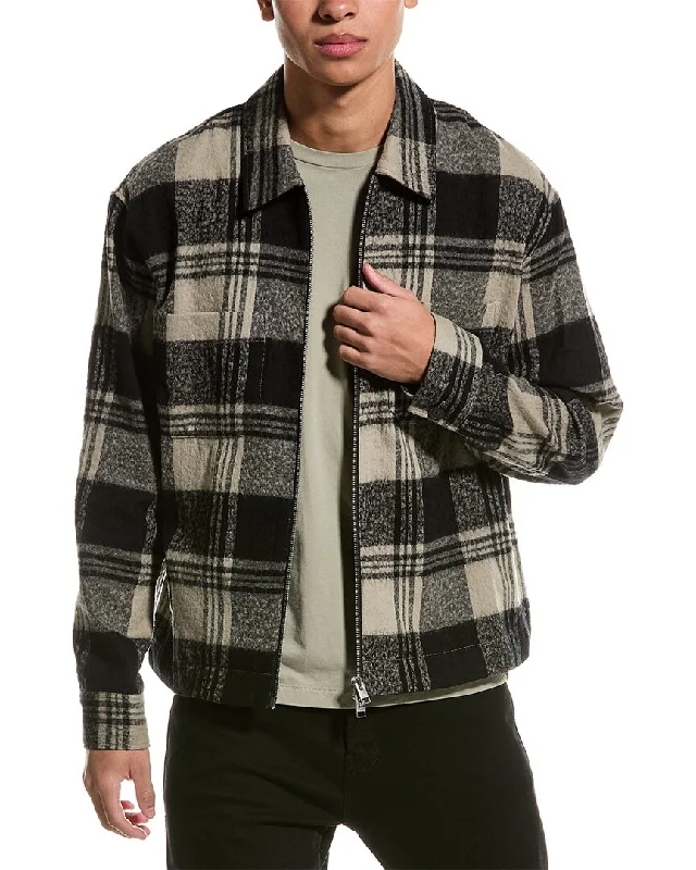 FRAME Denim Spring Plaid Wool-Blend Jacket Sharp Men's Italian