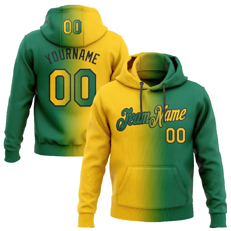 Custom Stitched Kelly Green Yellow-Black Gradient Fashion Sports Pullover Sweatshirt Hoodie Relaxed Men's Australian Custom Stitched Kelly Green Yellow-Black Gradient Fashion Sports Pullover Sweatshirt Hoodie Relaxed Men's Australian