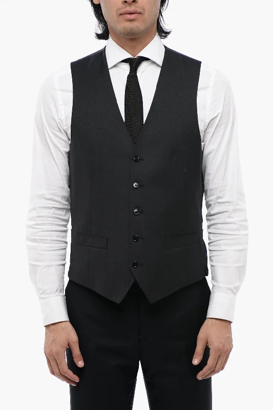 Corneliani Virgin Wool Leader Waistcoat With Back Adjuster Street