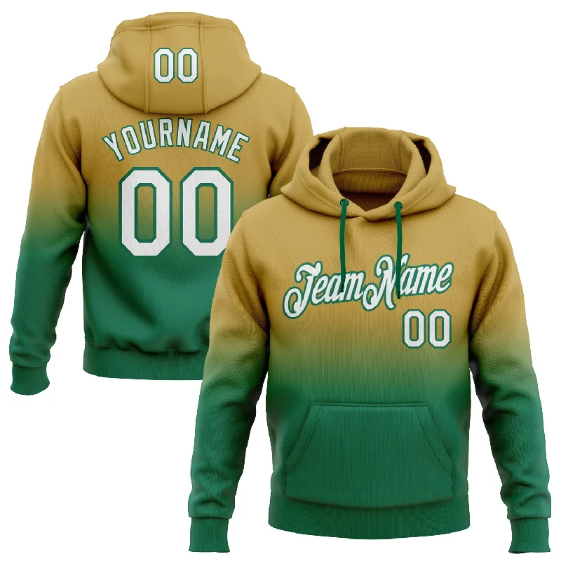 Custom Stitched Old Gold White-Kelly Green Fade Fashion Sports Pullover Sweatshirt Hoodie Elegant Men's Cashmere Custom Stitched Old Gold White-Kelly Green Fade Fashion Sports Pullover Sweatshirt Hoodie Elegant Men's Cashmere
