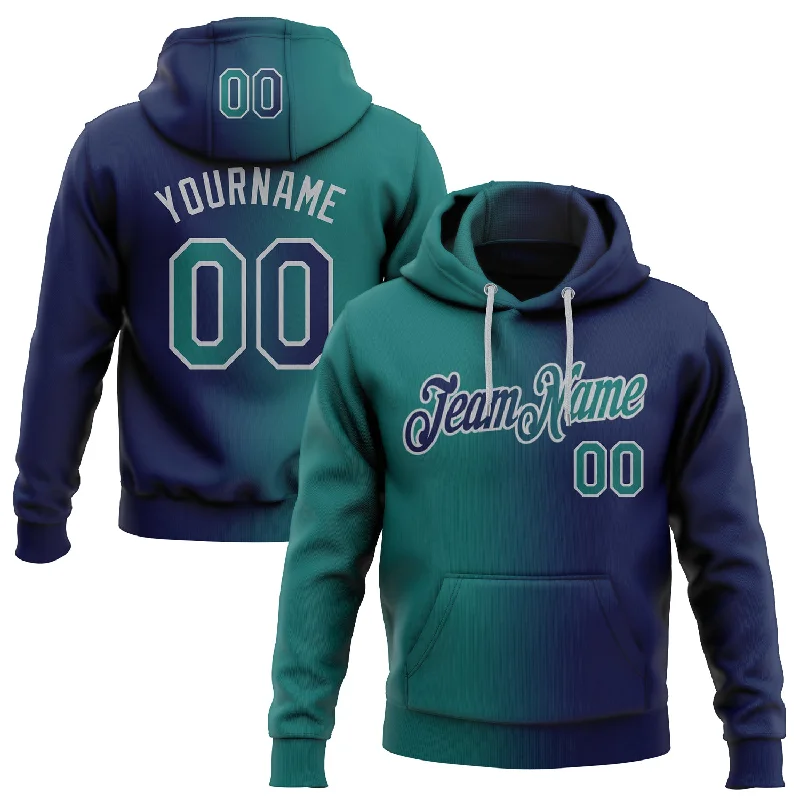 Custom Stitched Navy Teal-Gray Gradient Fashion Sports Pullover Sweatshirt Hoodie Relaxed Men's Beach Custom Stitched Navy Teal-Gray Gradient Fashion Sports Pullover Sweatshirt Hoodie Relaxed Men's Beach