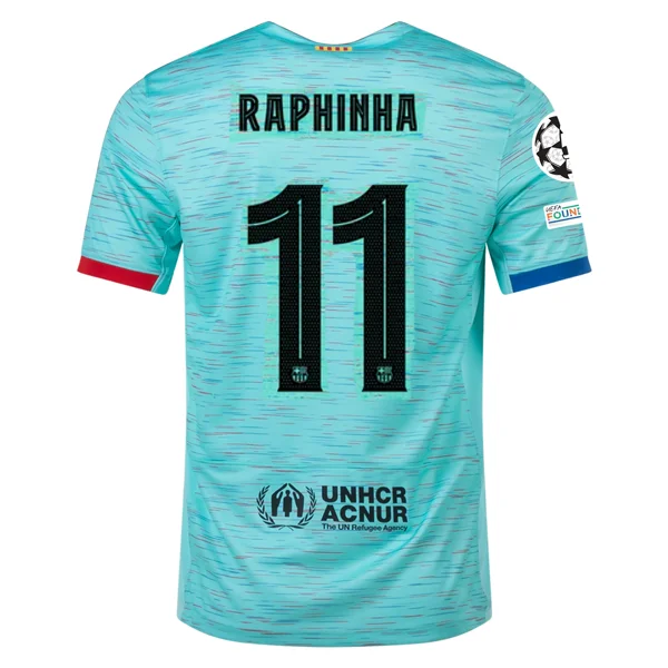 Nike Barcelona Raphinha Third Jersey w/ Champions League Patches 23/24 (Light Aqua/Royal Blue) Vintage Men's 1970S Disco Nike Barcelona Raphinha Third Jersey w/ Champions League Patches 23/24 (Light Aqua/Royal Blue) Vintage Men's 1970S Disco
