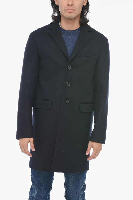Dsquared2 Virgin Wool Coat with Flap Pockets Sophisticated Men's 