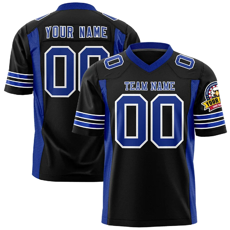 Custom Black Royal Personalized Insert Color Design Authentic Football Jersey Refined Men's Classic Custom Black Royal Personalized Insert Color Design Authentic Football Jersey Refined Men's Classic
