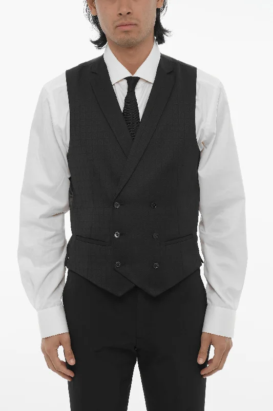 Corneliani Cc Collection Wool Blend Jacquard Cerim.reward Double Breast Dapper Men's 1920S Corneliani Cc Collection Wool Blend Jacquard Cerim.reward Double Breast Dapper Men's 1920S