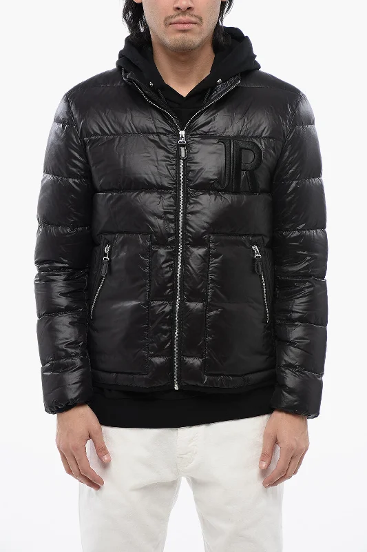 John Richmond Bulet Down Jacket With Embroidered Logo Relaxed Men's Australian 