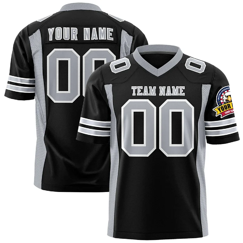 Custom Black Gray Personalized Insert Color Design Authentic Football Jersey Vacation Custom Black Gray Personalized Insert Color Design Authentic Football Jersey Vacation
