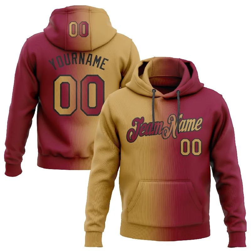 Custom Stitched Maroon Old Gold-Black Gradient Fashion Sports Pullover Sweatshirt Hoodie Beach Custom Stitched Maroon Old Gold-Black Gradient Fashion Sports Pullover Sweatshirt Hoodie Beach