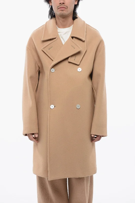 Jil Sander Wool Double Breasted Coat Trendy Men's Scandinavian