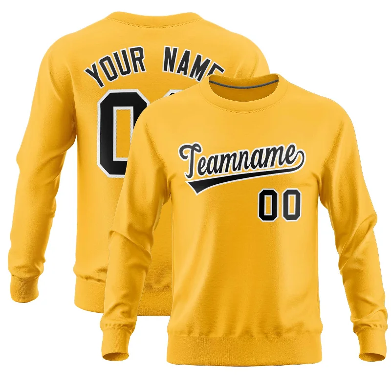 Custom Gold Classic Style Personalized Uniform Pullover Hoodie Edgy Men's Punk