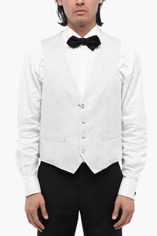 Corneliani Cc Collection Anthemion-Print Refined Cermo Waistcoat With 4 Minimalist Men's Casual Corneliani Cc Collection Anthemion-Print Refined Cermo Waistcoat With 4 Minimalist Men's Casual