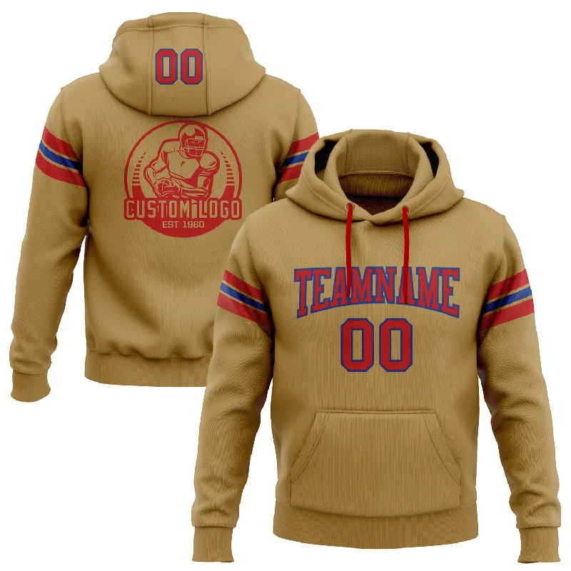 Custom Stitched Old Gold Red-Royal Football Pullover Sweatshirt Hoodie Streetwear Style Custom Stitched Old Gold Red-Royal Football Pullover Sweatshirt Hoodie Streetwear Style