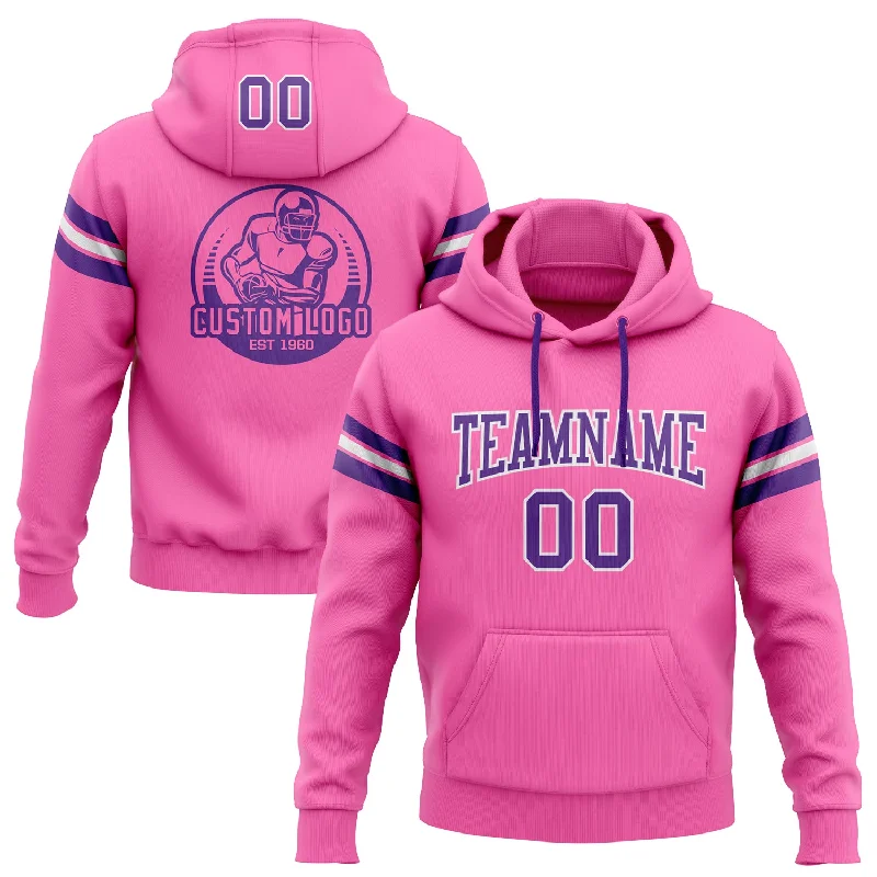 Custom Stitched Pink Purple-White Football Pullover Sweatshirt Hoodie Modern Men's Geometric Custom Stitched Pink Purple-White Football Pullover Sweatshirt Hoodie Modern Men's Geometric