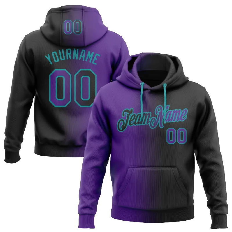 Custom Stitched Black Purple-Teal Gradient Fashion Sports Pullover Sweatshirt Hoodie Casual Men's Japanese Custom Stitched Black Purple-Teal Gradient Fashion Sports Pullover Sweatshirt Hoodie Casual Men's Japanese