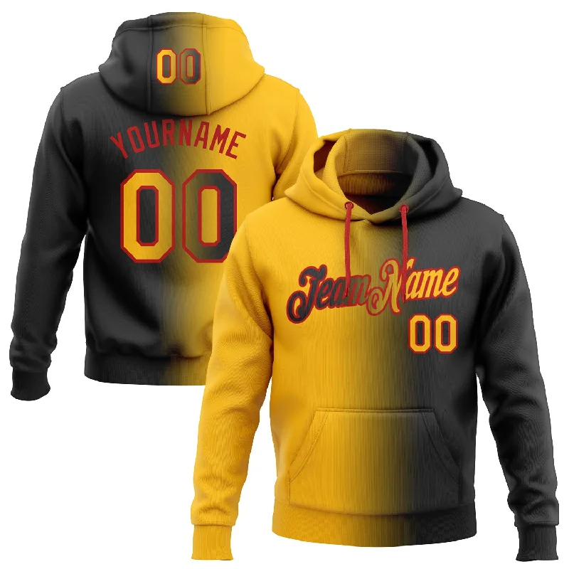 Custom Stitched Black Gold-Red Gradient Fashion Sports Pullover Sweatshirt Hoodie Monochromatic Office Style Custom Stitched Black Gold-Red Gradient Fashion Sports Pullover Sweatshirt Hoodie Monochromatic Office Style