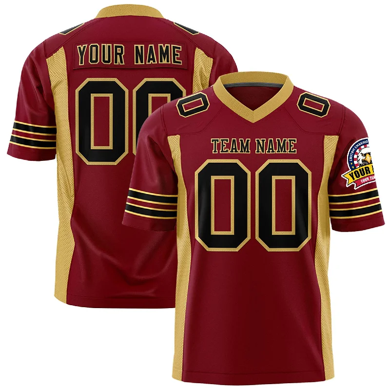 Custom Crimson Old Gold Personalized Insert Color Design Authentic Football Jersey Athletic Men's High Custom Crimson Old Gold Personalized Insert Color Design Authentic Football Jersey Athletic Men's High