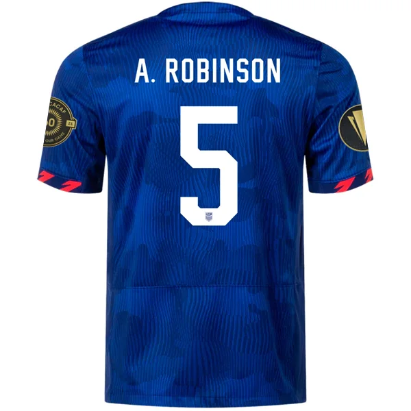 Nike Mens United States Antonee Robinson Away Jersey w/ Gold Cup Patches 23/24 (Hyper Royal/Loyal Blue) Traditional Men's Country Nike Mens United States Antonee Robinson Away Jersey w/ Gold Cup Patches 23/24 (Hyper Royal/Loyal Blue) Traditional Men's Country