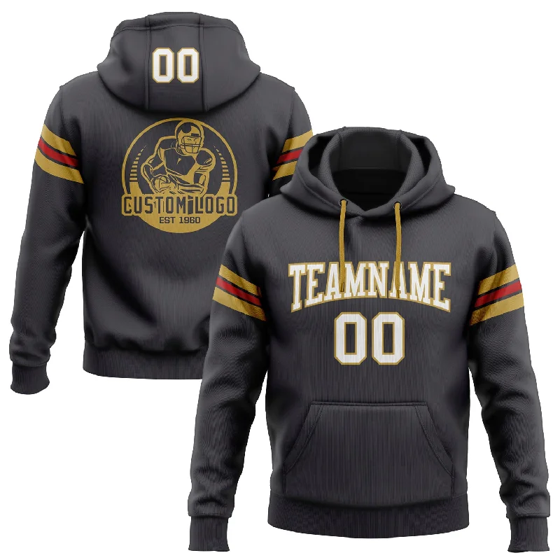 Custom Stitched Steel Gray White Old Gold-Red Football Pullover Sweatshirt Hoodie Youthful Men's Anime Custom Stitched Steel Gray White Old Gold-Red Football Pullover Sweatshirt Hoodie Youthful Men's Anime