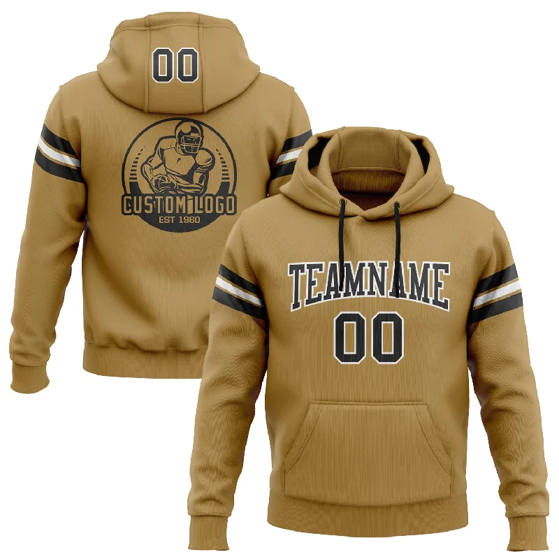 Custom Stitched Old Gold Black-White Football Pullover Sweatshirt Hoodie Trendy Men's Bucket Custom Stitched Old Gold Black-White Football Pullover Sweatshirt Hoodie Trendy Men's Bucket