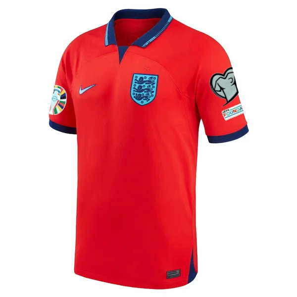 Nike England Away Jersey 22/23 w/ Euro Qualifier Patches (Challenge Red/Blue Void) Confident Men's High Nike England Away Jersey 22/23 w/ Euro Qualifier Patches (Challenge Red/Blue Void) Confident Men's High