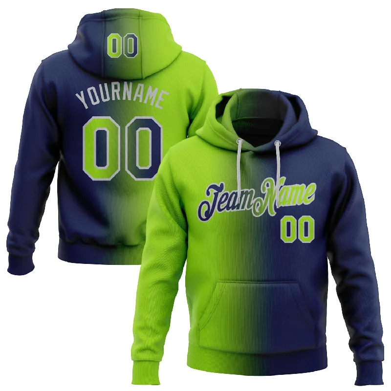 Custom Stitched Navy Neon Green-Gray Gradient Fashion Sports Pullover Sweatshirt Hoodie Artistic Men's Hand Custom Stitched Navy Neon Green-Gray Gradient Fashion Sports Pullover Sweatshirt Hoodie Artistic Men's Hand
