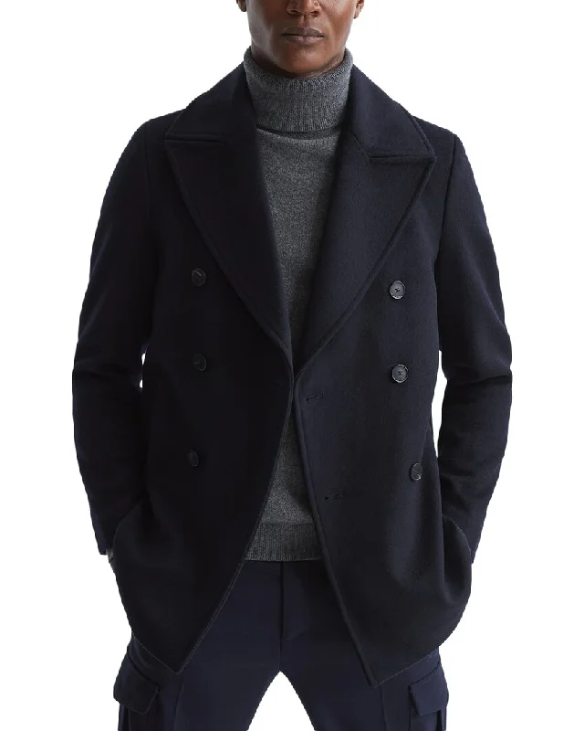 Reiss Giovanni Wool-Blend Peacoat Bohemian Men's Free