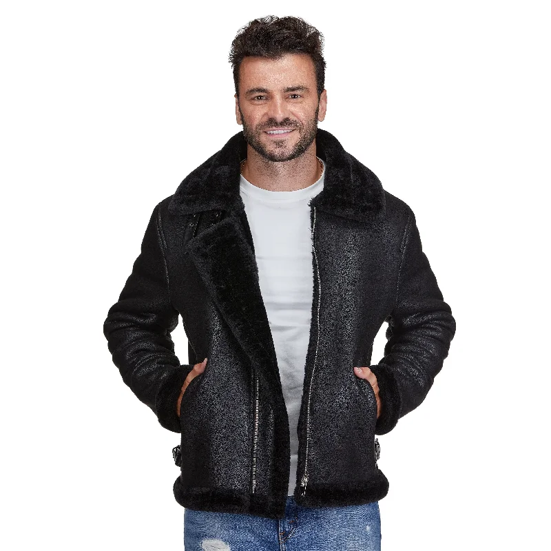 Braveman Faux Shearling Bomber Jacket Sophisticated Men's French
