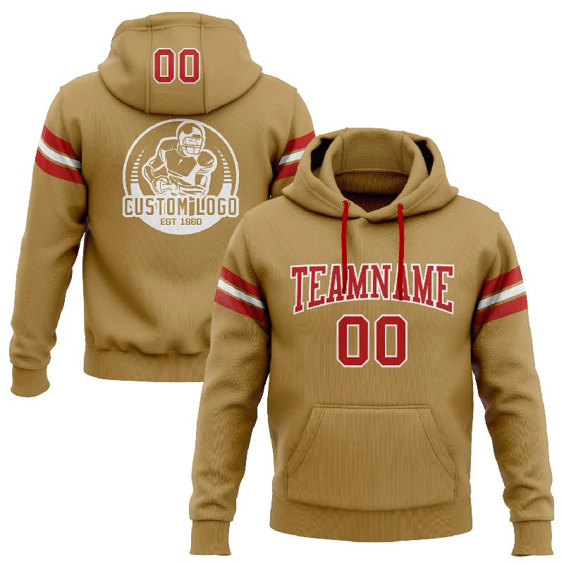 Custom Stitched Old Gold Red-White Football Pullover Sweatshirt Hoodie Modern Men's Tech Custom Stitched Old Gold Red-White Football Pullover Sweatshirt Hoodie Modern Men's Tech
