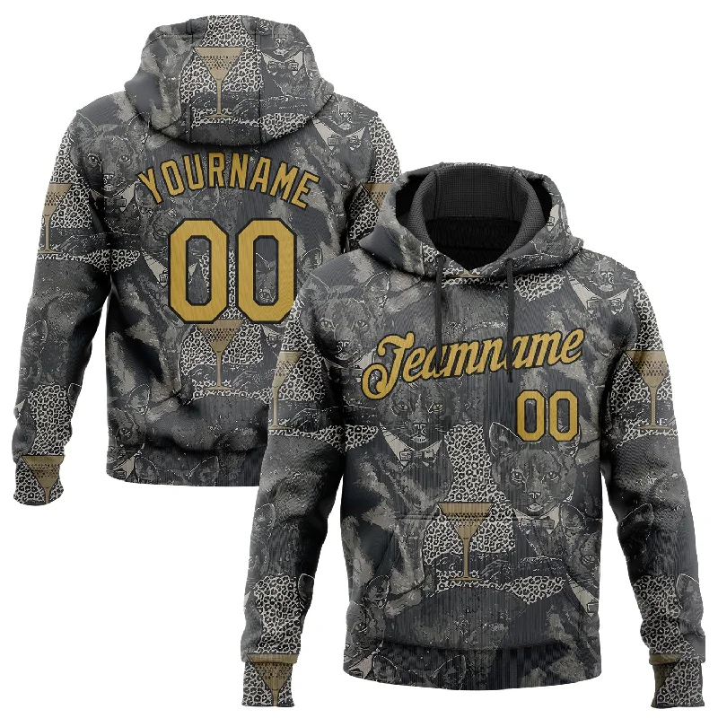 Custom Stitched Steel Gray Old Gold-Black 3D Pattern Design Cat Sports Pullover Sweatshirt Hoodie Traditional Men's Country Custom Stitched Steel Gray Old Gold-Black 3D Pattern Design Cat Sports Pullover Sweatshirt Hoodie Traditional Men's Country