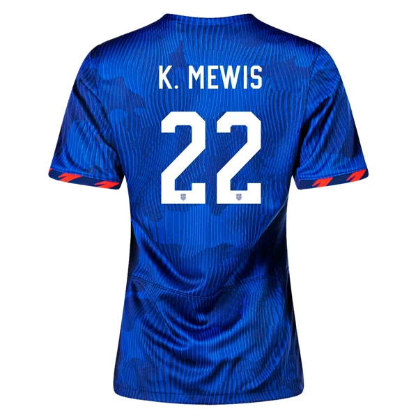 Nike Womens United States Kristie Mewis 4 Star Away Jersey 23/24 w/ 2019 World Cup Champion Patch (Hyper Royal/Loyal Blue) Polished Men's Satin
