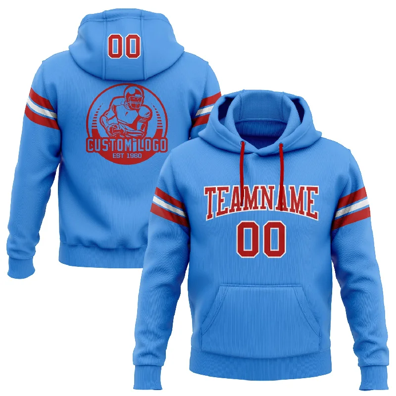 Custom Stitched Powder Blue Red-White Football Pullover Sweatshirt Hoodie Relaxed Men's Australian Custom Stitched Powder Blue Red-White Football Pullover Sweatshirt Hoodie Relaxed Men's Australian