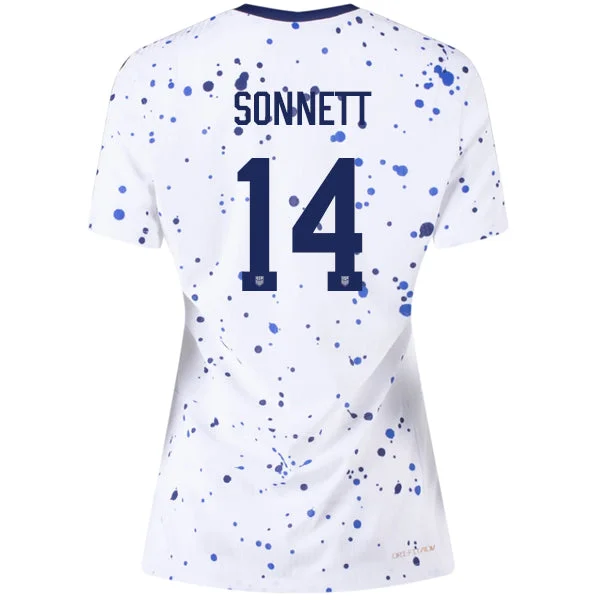 Nike Womens United States Emily Sonnett 4 Star Authentic Match Home Jersey 23/24 w/ 2019 World Cup Champions Patch (White/Loyal Blue) Unique Men's Upcycled Nike Womens United States Emily Sonnett 4 Star Authentic Match Home Jersey 23/24 w/ 2019 World Cup Champions Patch (White/Loyal Blue) Unique Men's Upcycled