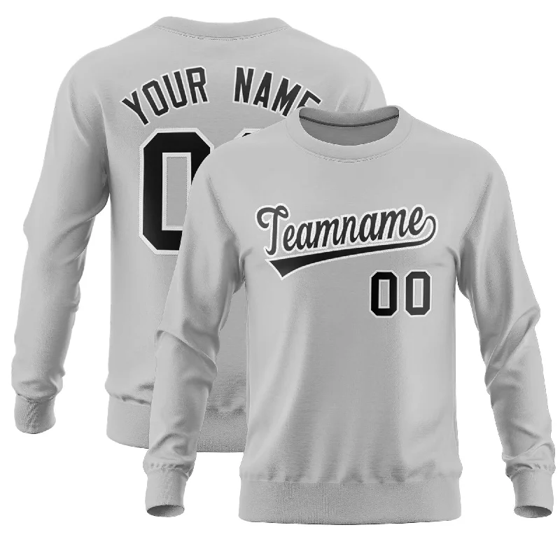 Custom Gray Classic Style Personalized Uniform Pullover Hoodie Cozy Men's Winter
