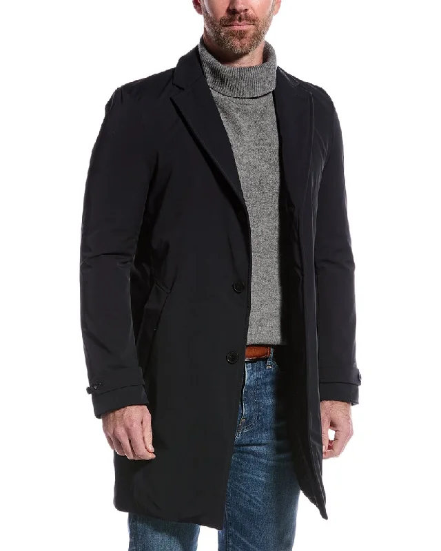 Reiss Capital Overcoat Polished Men's Silk