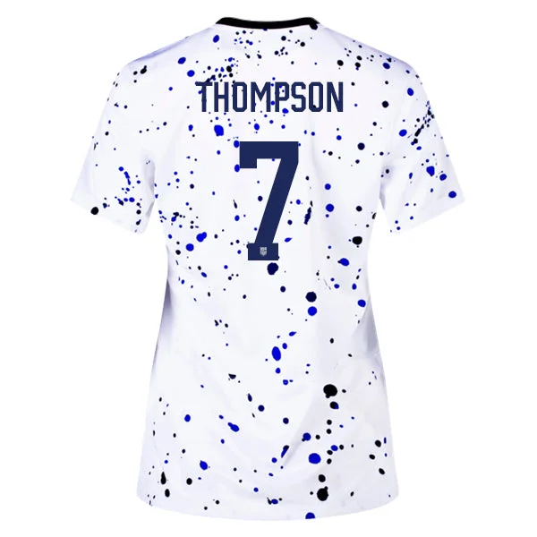 Nike Womens United States Alyssa Thompson 4 Star Home Jersey 23/24 w/ 2019 World Cup Champion Patch (White/Loyal Blue) Artistic Men's Hand Nike Womens United States Alyssa Thompson 4 Star Home Jersey 23/24 w/ 2019 World Cup Champion Patch (White/Loyal Blue) Artistic Men's Hand