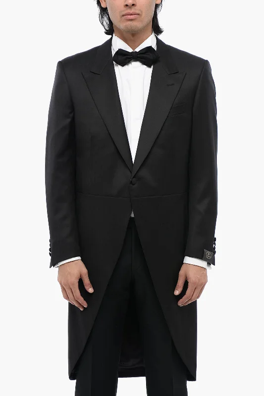 Corneliani Virgin Wool Peak Lapel Mantua Ceremony Groom Blazer Sleek Men's Contemporary Corneliani Virgin Wool Peak Lapel Mantua Ceremony Groom Blazer Sleek Men's Contemporary