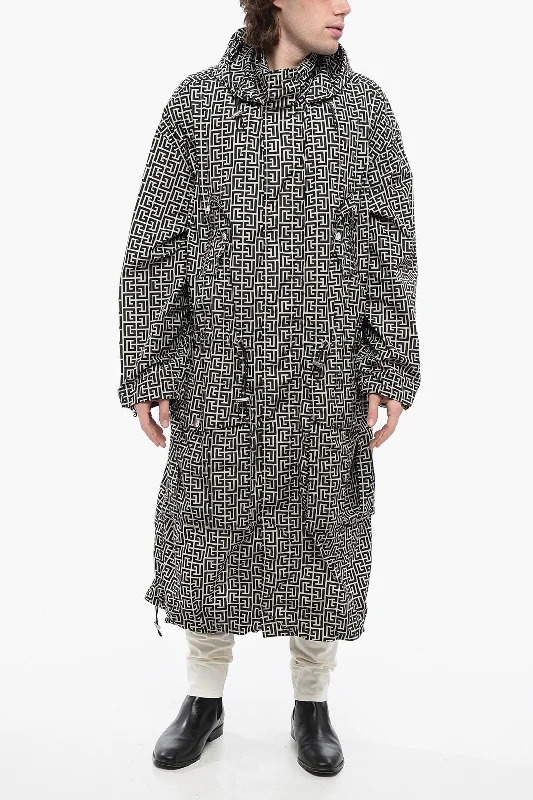 Balmain Nylon Parka Fit Windbreaker With Monogram Motif Refined Men's Classic 