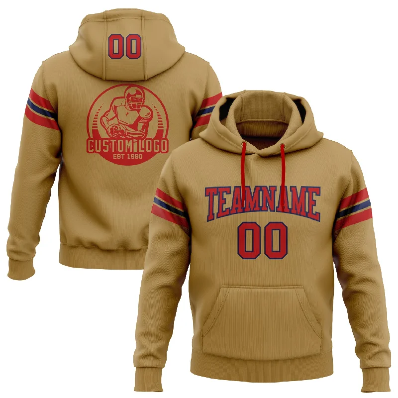 Custom Stitched Old Gold Red-Navy Football Pullover Sweatshirt Hoodie Preppy Men's College Custom Stitched Old Gold Red-Navy Football Pullover Sweatshirt Hoodie Preppy Men's College