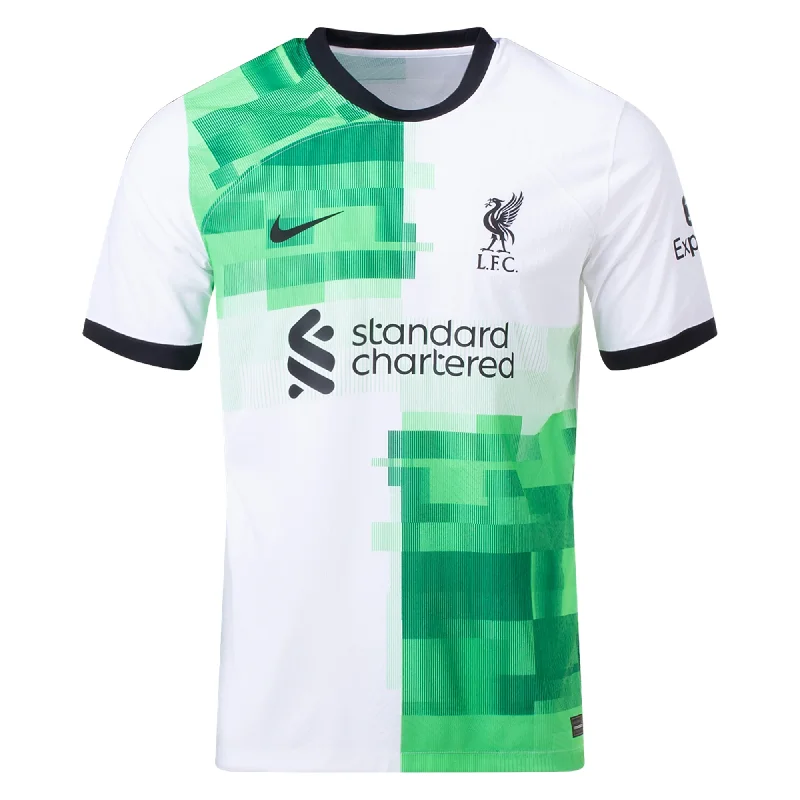 Nike Liverpool Authentic Match Away Jersey 23/24 (White/Green Spark) Dynamic Men's High Nike Liverpool Authentic Match Away Jersey 23/24 (White/Green Spark) Dynamic Men's High