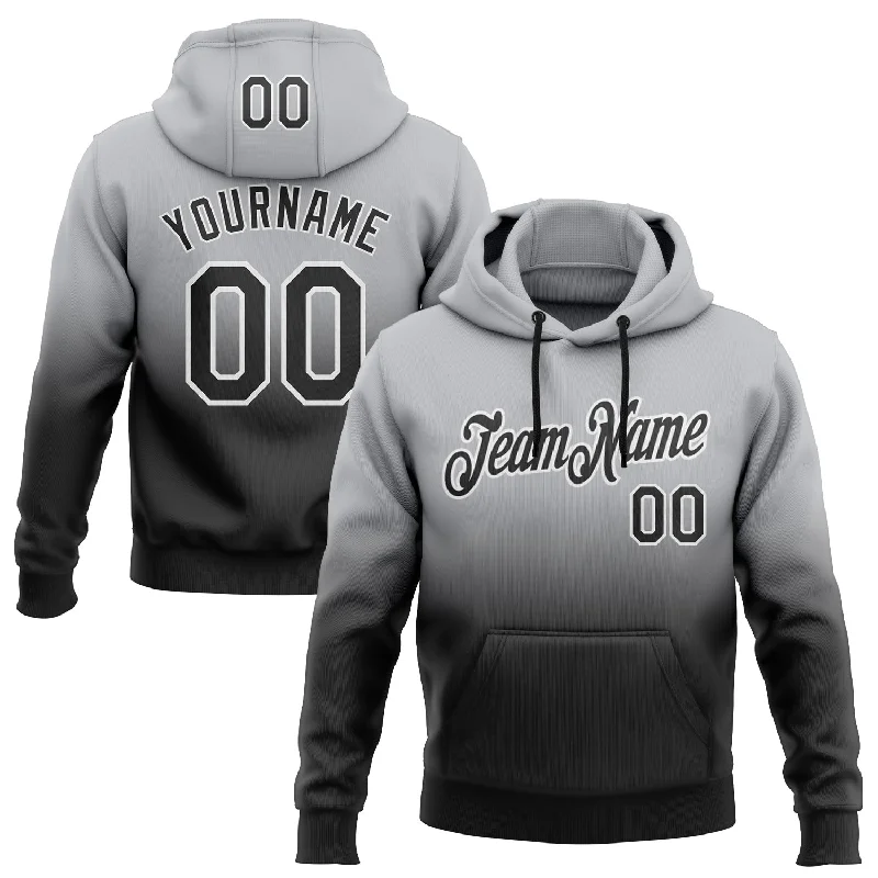 Custom Stitched Gray Black-White Fade Fashion Sports Pullover Sweatshirt Hoodie Cool Men's Skate Custom Stitched Gray Black-White Fade Fashion Sports Pullover Sweatshirt Hoodie Cool Men's Skate