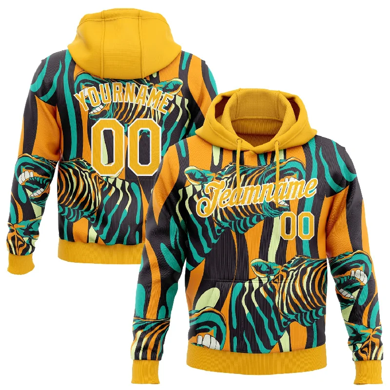 Custom Stitched Gold-White 3D Pattern Design Zebra Sports Pullover Sweatshirt Hoodie Trendy Men's Scandinavian Custom Stitched Gold-White 3D Pattern Design Zebra Sports Pullover Sweatshirt Hoodie Trendy Men's Scandinavian