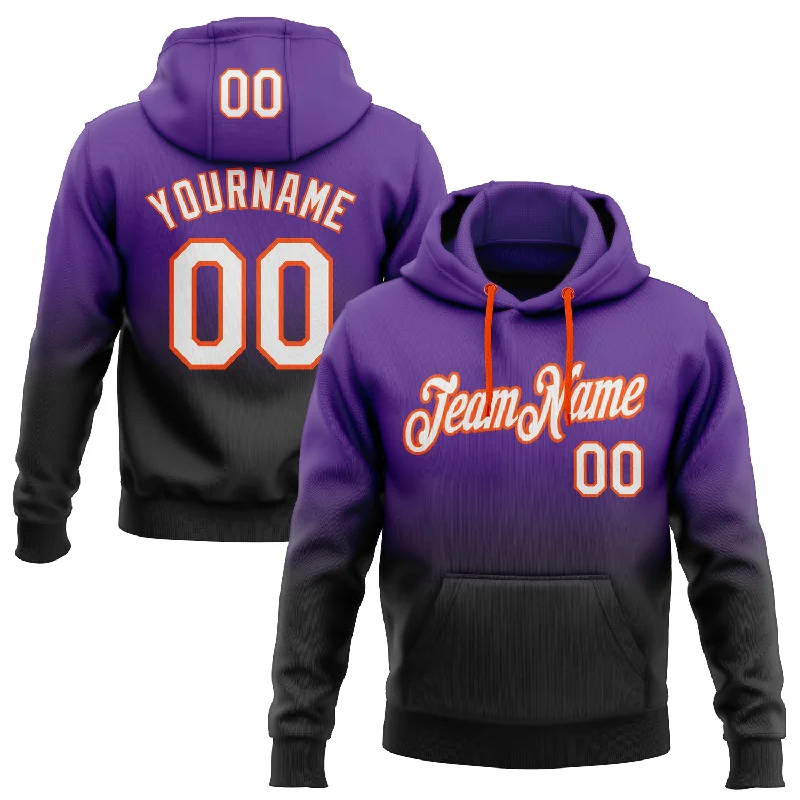 Custom Stitched Purple White Black-Orange Fade Fashion Sports Pullover Sweatshirt Hoodie Masculine Men's Custom Stitched Purple White Black-Orange Fade Fashion Sports Pullover Sweatshirt Hoodie Masculine Men's