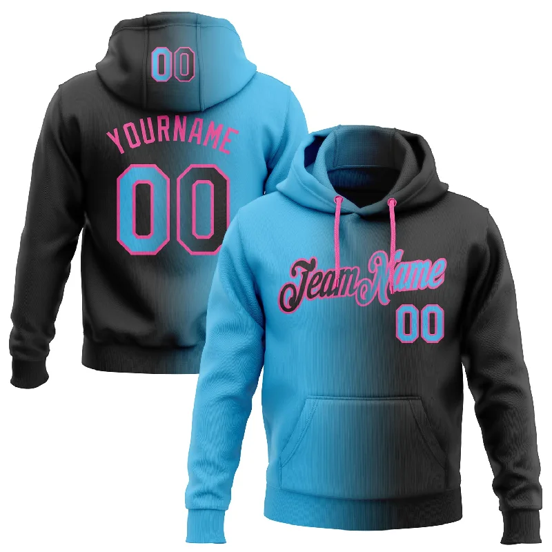 Custom Stitched Black Sky Blue-Pink Gradient Fashion Sports Pullover Sweatshirt Hoodie Elegant Men's Formal Custom Stitched Black Sky Blue-Pink Gradient Fashion Sports Pullover Sweatshirt Hoodie Elegant Men's Formal