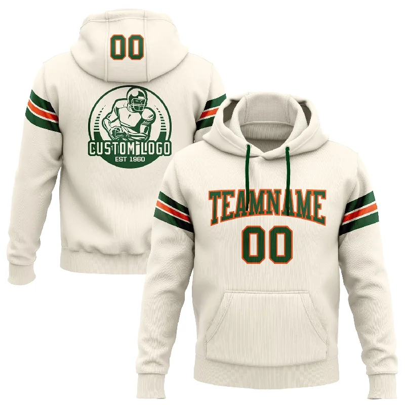Custom Stitched Cream Green-Orange Football Pullover Sweatshirt Hoodie Artistic Men's Avant Custom Stitched Cream Green-Orange Football Pullover Sweatshirt Hoodie Artistic Men's Avant