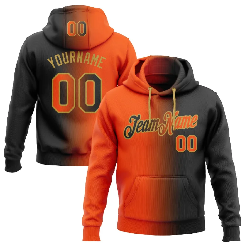 Custom Stitched Black Orange-Old Gold Gradient Fashion Sports Pullover Sweatshirt Hoodie Vacation Custom Stitched Black Orange-Old Gold Gradient Fashion Sports Pullover Sweatshirt Hoodie Vacation