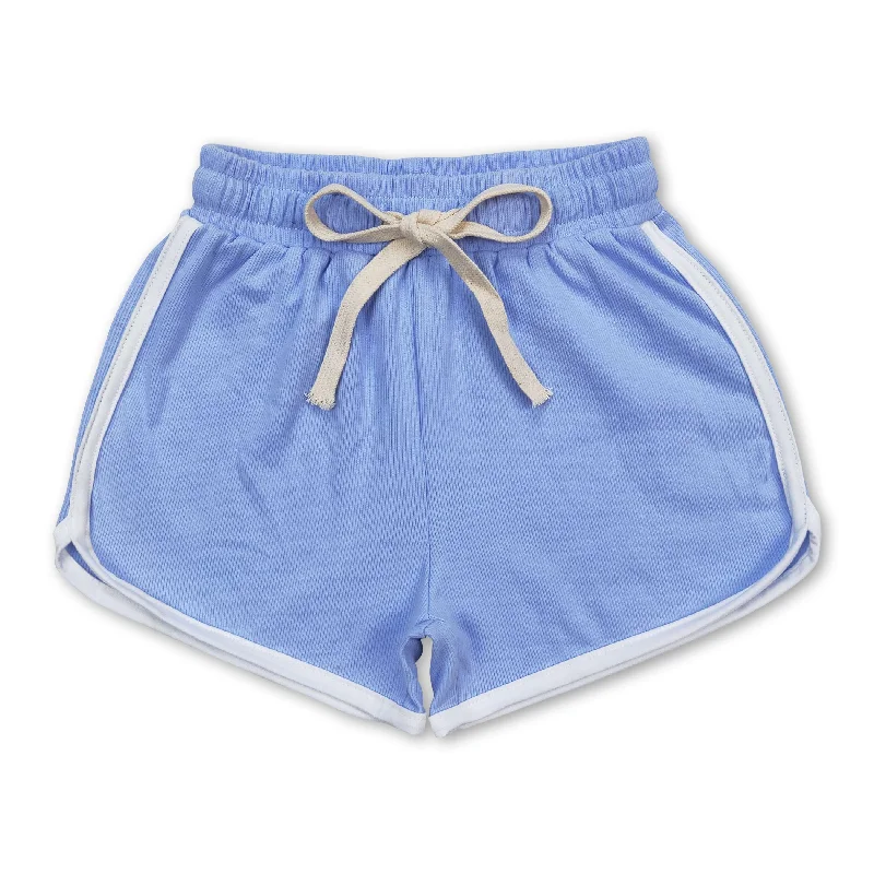 Light blue cotton kids girls summer shorts Hip Men's Retro