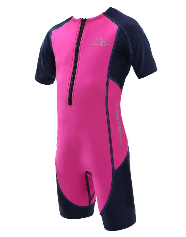 Stingray HP Short Sleeve Kids Wetsuit - Pink Sleek Men's Metallic