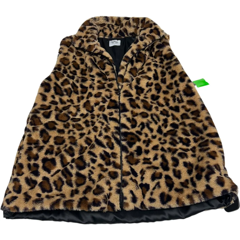 Vest Faux Fur & Sherpa By Katydid In Animal Print, Size: L Edgy Men's Punk