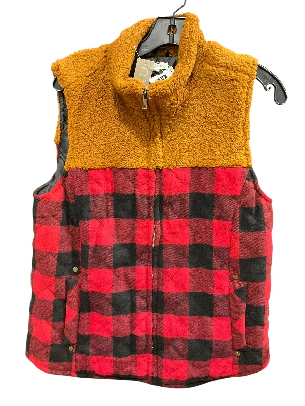 Vest Faux Fur & Sherpa By Maurices In Black & Red, Size: L Relaxed Men's Beach